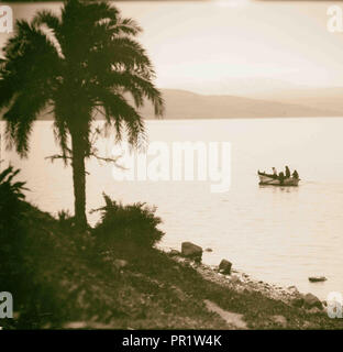 Mt. Hermon from Sea of Galilee 1898, Middle East, Israel and/or Palestine Stock Photo