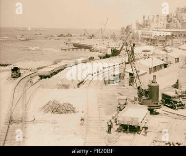 Jaffa quay in construction. 1934, Israel, Tel Aviv Stock Photo - Alamy