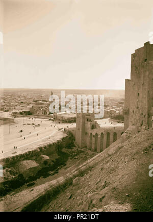 Aleppo. From the castle showing moat and entrance. 1936, Syria, Aleppo Stock Photo