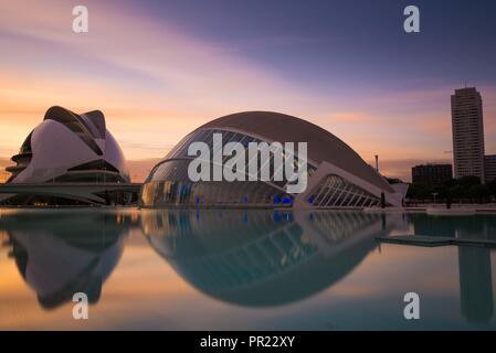 City of arts and science - Valencia during Sunset Stock Photo