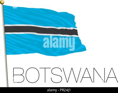 Botswana flag, vector illustration Stock Vector