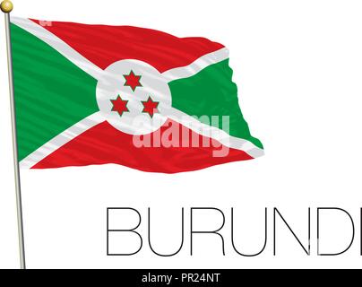 Burundi flag, vector illustration, africa Stock Vector