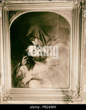 The Sorrowful Mother, from Coreggio, in Church of the Holy Sepulchre, Jerusalem. 1898, Jerusalem, Israel Stock Photo