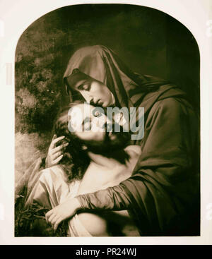 The Sorrowful Mother, from Coreggio, in Church of the Holy Sepulchre, Jerusalem. 1898, Jerusalem, Israel Stock Photo