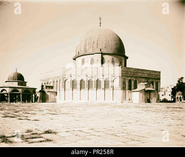 Jerusalem El-Kouds Mosque of Omar, Dome of the Rock from the northeast. 1898, Jerusalem, Israel Stock Photo