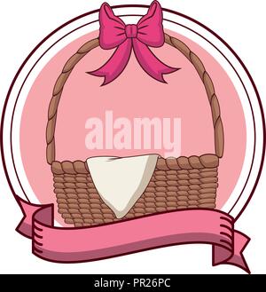 Empty easter eggs basket Stock Vector
