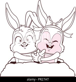 Rabbit couple cartoons Stock Vector Image & Art - Alamy