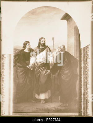 Abide with us,' by Furst, in Austrian Hospice, Jerusalem. 1898, Jerusalem, Israel Stock Photo