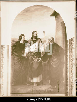 Abide with us,' by Fürst, in Austrian Hospice, Jerusalem. 1898, Jerusalem, Israel Stock Photo