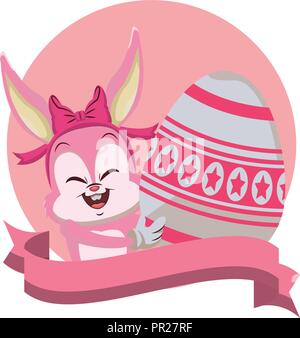 rabbit juggling easter eggs Stock Vector