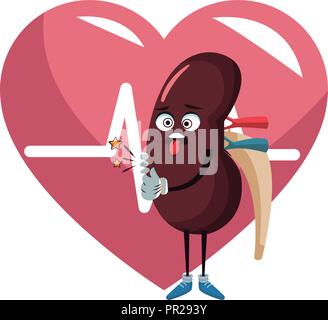 Kidney funny cartoon Stock Vector