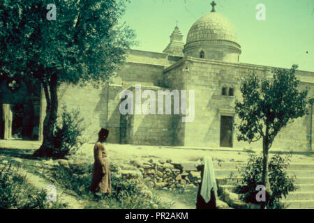 Mount of Olives, Bethphage and Bethany Mt. of Olives, Church of the Lord's Prayer. 1950, Jerusalem, Israel Stock Photo