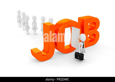 3d man new job opportunity, economy concept Stock Photo