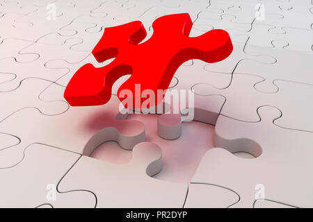3d puzzle pieces background Stock Photo