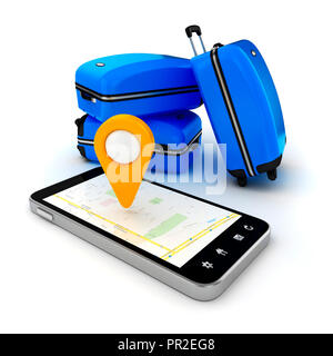3d travel and navigation planning, concept Stock Photo