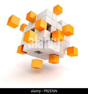 3d abstract cubes on white background Stock Photo
