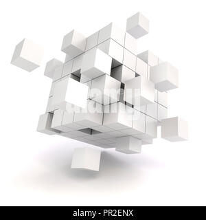 3d abstract cubes on white background Stock Photo