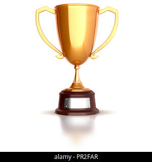 3d gold trophy cup Stock Photo