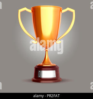 3d gold trophy cup Stock Photo