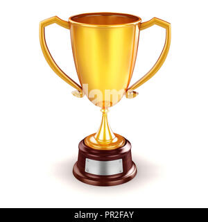 3d gold trophy cup Stock Photo