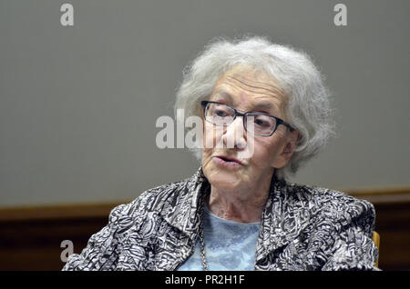 Uruguayan poet Ida Vitale at a presentation on the campus of Texas A&M University, April 22 , 2015. Stock Photo