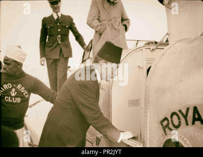 Air views of Palestine. Flight from Gaza to Cairo via Ismalieh. Zulficar Pasha, Grand Chamberlain to the King of Egypt. Stock Photo