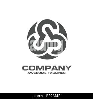 Abstract circle network technology logo, vector unique abstract circle logo template concept illustration. Modern technology sign. Global network crea Stock Vector