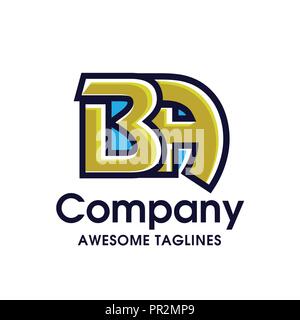 creative Letter BA logo design elements. simple letter BA letter logo,Business corporate letter BA logo design vector. Simple and clean flat design of Stock Vector