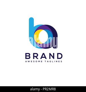 creative Letter BA logo design elements. simple letter BA letter logo ...