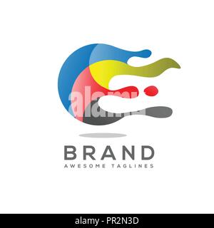 art circle colorful Vector logo. Abstract colorful circle logo. Dynamic splash liquid shape. abstract art circle paint abstract  Logo design Stock Vector