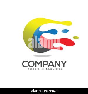 art circle colorful Vector logo. Abstract colorful circle logo. Dynamic splash liquid shape. abstract art circle paint abstract  Logo design Stock Vector