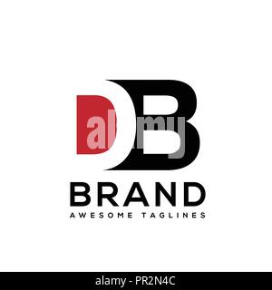 creative Letter DB logo design black and white logo elements. simple letter DB letter logo,Business corporate letter DB logo design vector Stock Vector