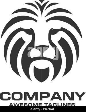 Lion head logo vector, lion king head sign concept, Lions head logo, lion face graphic illustration, Design element Stock Vector