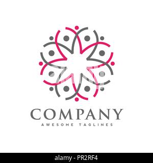 concept of people activity and community logo set.community no profit logo, education child logo Stock Vector