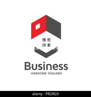 roofing house business company. simple house logo vector, unique roofing Real estate service, roofing construction logo Stock Vector