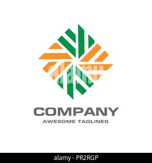 windmill vector logo design template,abstract strips color arrow logo Stock Vector