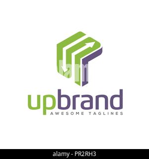 Arrows box rectangle logo, 3d arrow link business logo concept illustration, Abstract cube arrows, business logo concept illustration, Abstract t box Stock Vector