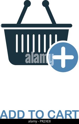 Add To Cart icon in two colors. Creative style design from online marketing collection. UX and UI. Pixel perfect add to cart icon. For web design, app Stock Vector