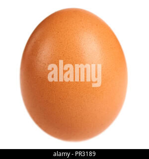 Brown egg whole on white background. Close up Stock Photo