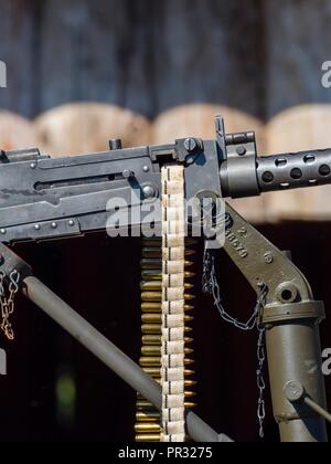 World war 2 era historical M1919 Browning machine gun mounted on a ...