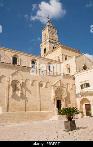 Detail of the bell tower of the church of Madonna della Bruna and Sant'Eustachio, Matera Cathedral Stock Photo