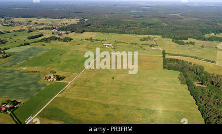 Aerial view of masuria district in Poland