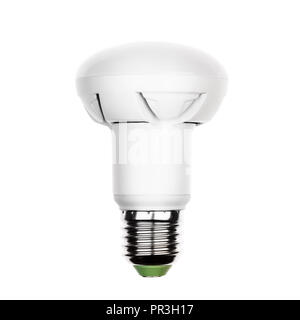 Energy saving LED light bulb lamp with e27 socket isolated on  Stock Photo