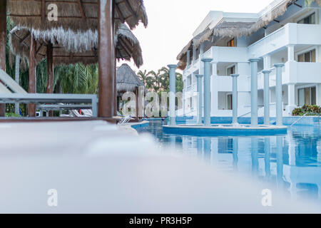 Grand Riviera Princess Hotel in Mexico Riviera Maya on 24th July 2018. Low down shot of this All Inclusive Hotel exterior at sunset in the late aftern Stock Photo