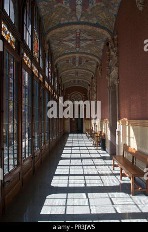 Hospital de la Santa Creu i Sant Pau, Barcelona, Catalonia, Spain. By the Catalan modernisme architect Lluís Domènech i Montaner. Stock Photo