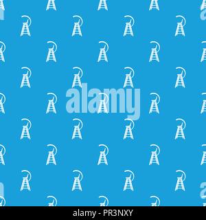 Tennis referee chair pattern vector seamless blue Stock Vector