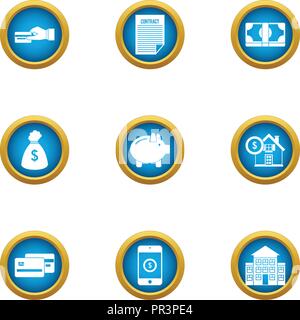 Introduce icons set, flat style Stock Vector