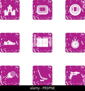 Patch icons set, grunge style Stock Vector