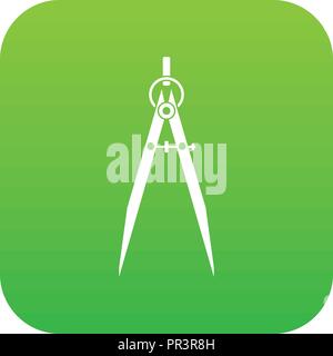 Compass for drawing and delineation icon green Stock Vector Image & Art ...