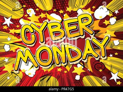 Cyber Monday - Vector illustrated comic book style phrase. Stock Vector